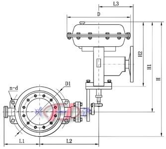 氣動薄膜調節蝶閥 (結構圖)
