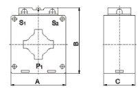 BH-0.66/30I,BH-0.66/40I,BH-0.66/50I,BH-0.66/60I,BH-0.66/80I,BH-0.66/100I,BH-0.66/120I型戶內,全封閉,塑殼式電流互感器外型尺寸圖
